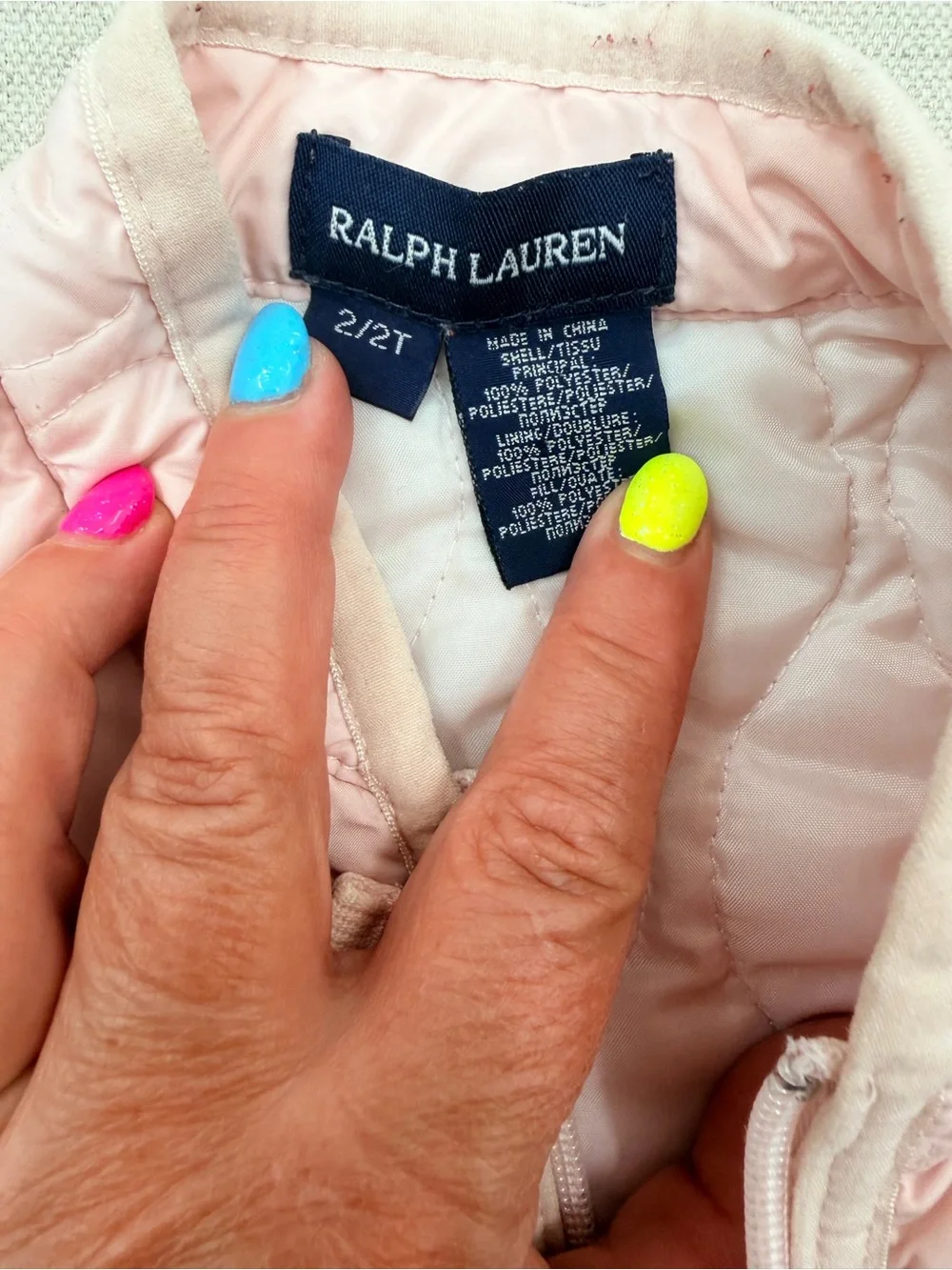 Ralph Lauren Light Pink Quilted Kids Jacket